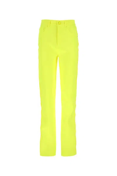 Sportmax Fluo Yellow Satin Egemone Pant