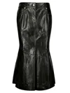Sportmax Leather Skirt With Pockets And High Waist