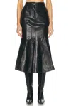 Sportmax Leather Skirt With Pockets And High Waist In Black