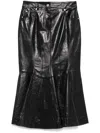 Sportmax Leather Skirt With Pockets And High Waist In Black
