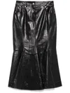 Sportmax Leather Skirt With Pockets And High Waist