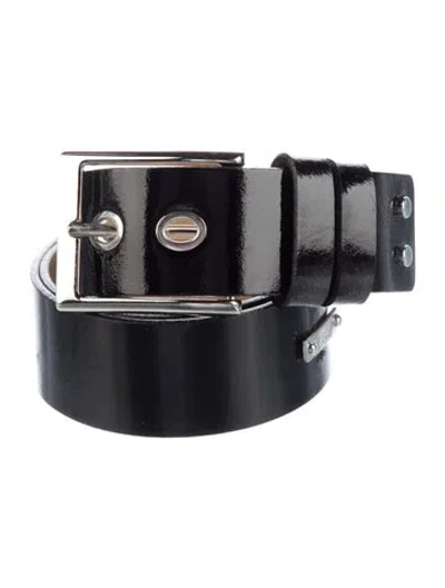Pre-owned Sportmax Patent Leather Belt In Black