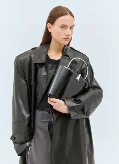 Sportmax Patent Leather Bucket Bag In Black