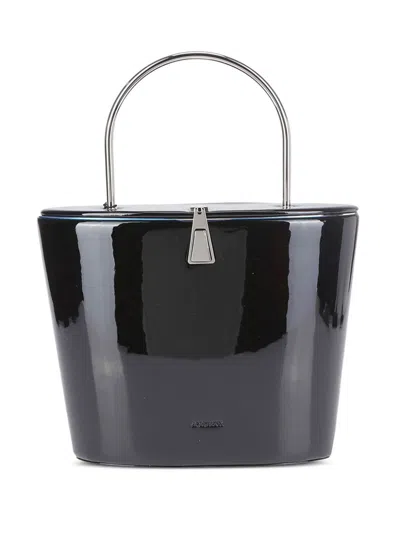 Sportmax Patent-leather Bucket Bag In Black