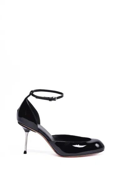 Sportmax Patent Leather Pump With Strap - Black