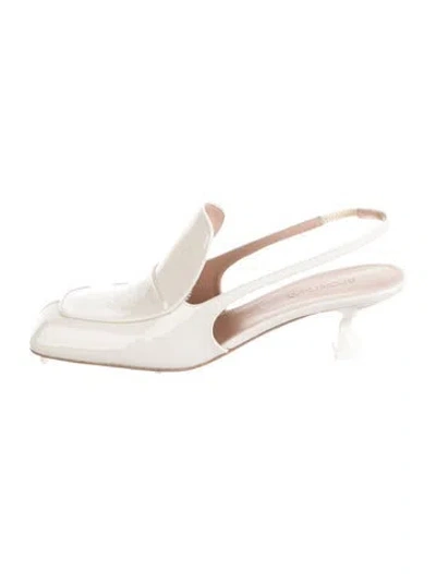 Pre-owned Sportmax Patent Leather Slingback Flats In Neutrals/pink