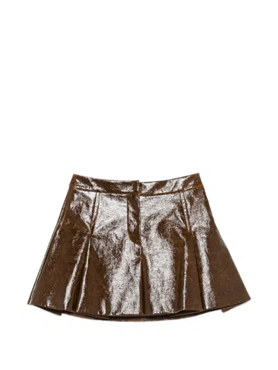 Sportmax Patent-finish A-line Mini Skirt In Multi
