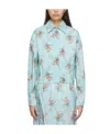 Sportmax Pattern Printed Long-sleeved Shirt In Blue