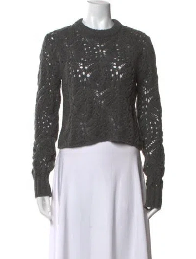 Pre-owned Sportmax Patterned Crew Neck Sweater In Grey