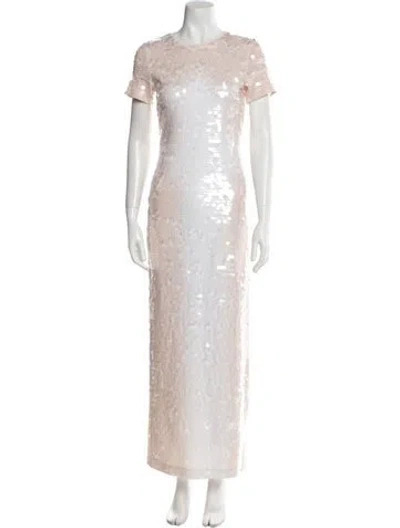 Pre-owned Sportmax Patterned Long Dress In Pink