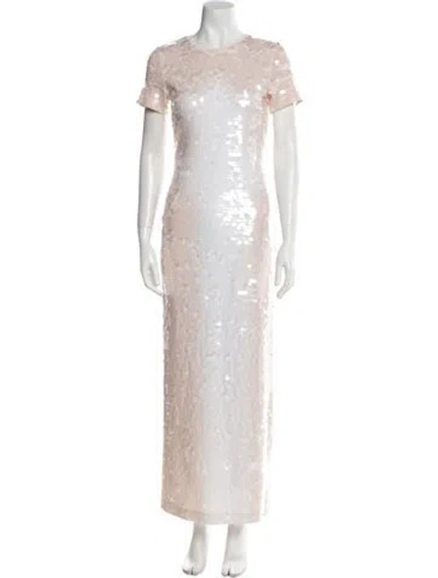 Pre-owned Sportmax Patterned Long Dress In Pink