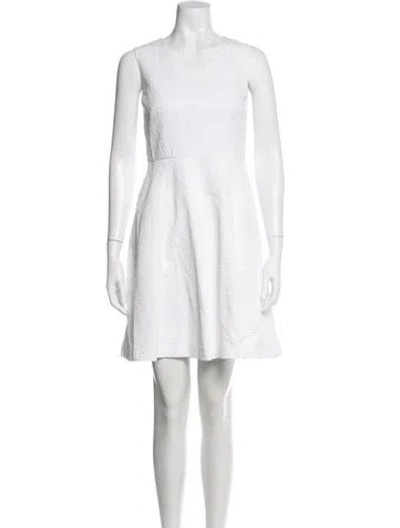 Pre-owned Sportmax Patterned Mini Dress In White