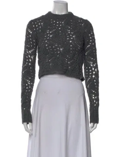 Pre-owned Sportmax Patterned Mock Neck Sweater In Gray