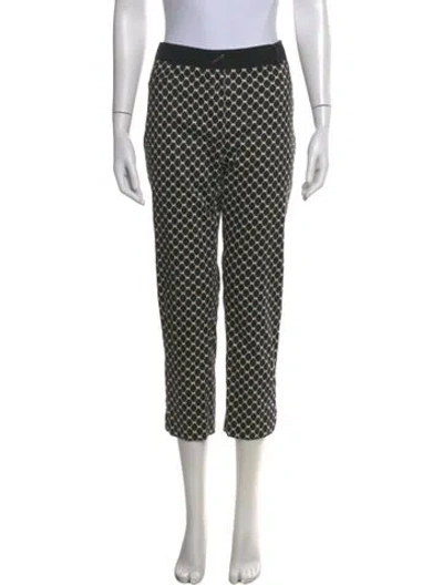 Pre-owned Sportmax Patterned Straight Leg Pants In Black