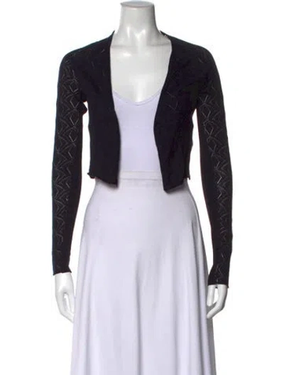 Pre-owned Sportmax Patterned V-neck Sweater In Black