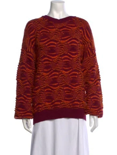 Pre-owned Sportmax Patterned V-neck Sweater In Multicolor
