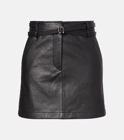 Sportmax Patto Leather Miniskirt In Black