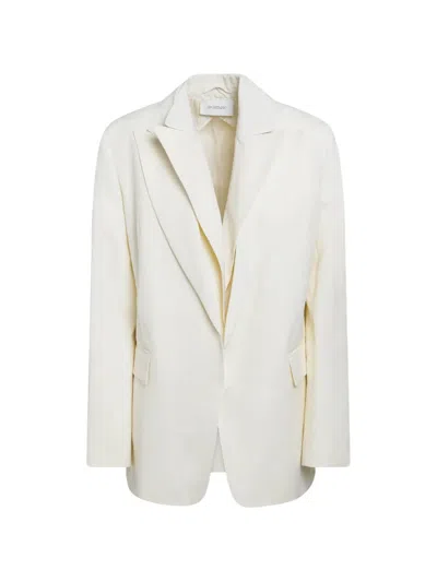 Sportmax Tailored Jacket Buttoned Cuffs Flap Pockets In White