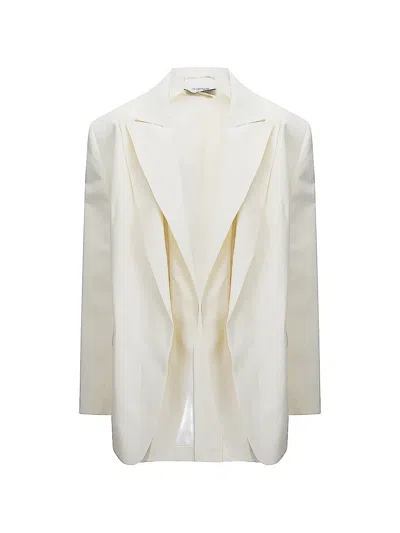 Sportmax Peak-lapels Layered Jacket In White