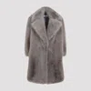 Sportmax Long-sleeved Coat In Grey