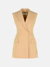 Sportmax 'pegli' Beige Virgin Wool Vest In Beige