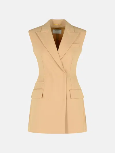 Sportmax 'pegli' Beige Virgin Wool Vest