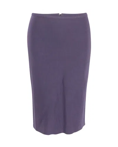 Sportmax Pencil Skirt In Navy Blue Cotton In Purple