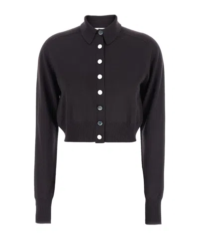 Sportmax Perseo Button-up Knitted Cardigan In Black