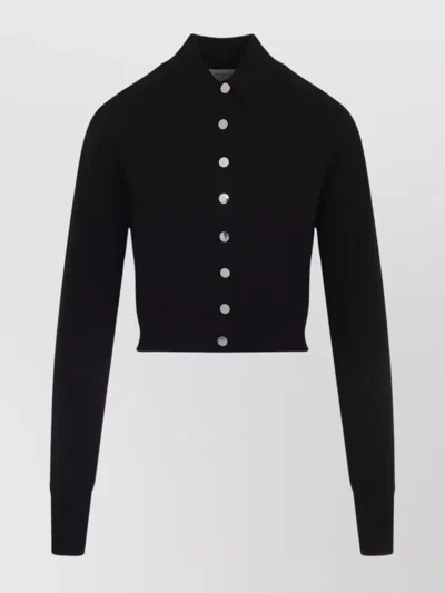 Sportmax Perseo Cropped Wool Cardigan Collar In Black