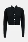 Sportmax Perseo Cropped Wool Cardigan Collar In Black