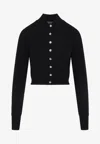Sportmax Perseo Cropped Wool Cardigan Collar