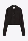 Sportmax Virgin Wool Cardigan With Classic Collar And Retro Charm In Brown
