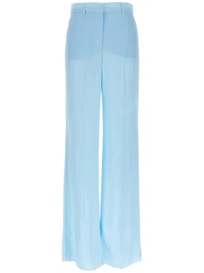 Sportmax High-waisted Loose Suit Trousers In Blue