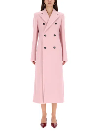Sportmax Pink Notched Lapel Trench Coat