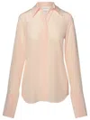 Sportmax Silk-blend Classic Shirt With Notched Collar In Neutral