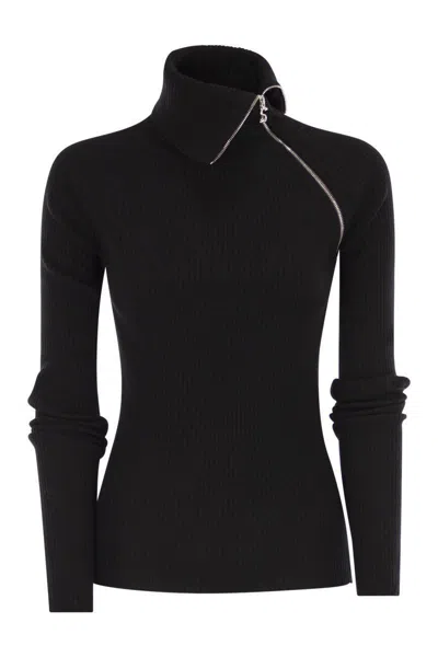 SPORTMAX SPORTMAX PINNA - HIGH-NECK JUMPER WITH ZIP