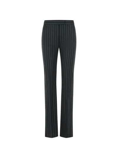 Sportmax Pinstrip Flared Trousers In Black