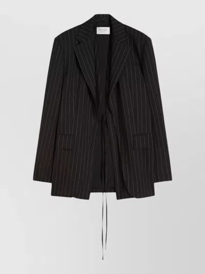 Sportmax Pinstripe Jacket Lapel Neckline Regular Fit In Black