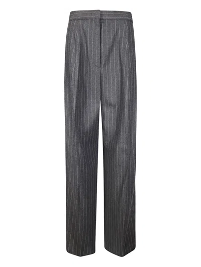 Sportmax Pinstripe Pleated Trousers In Gray