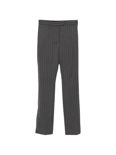 Sportmax Pinstripe Split-hem Trousers In Gray