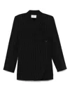 Sportmax Chalk-striped Blazer With Crossover Fastening