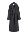 Sportmax Tailored Wool Coat Cinched Belt In Black