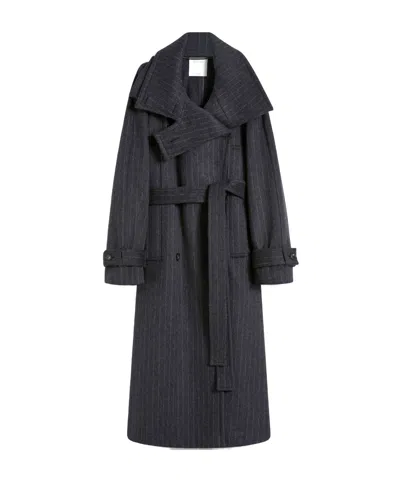 SPORTMAX SPORTMAX AROLD STRIPED BELTED COAT