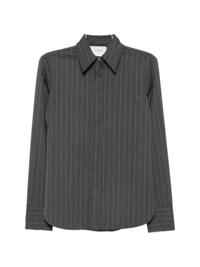 Sportmax Pinstripe-patterned Shirt In Gray