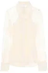 Sportmax Asti Lace Up Double Layer Shirt In White,neutro