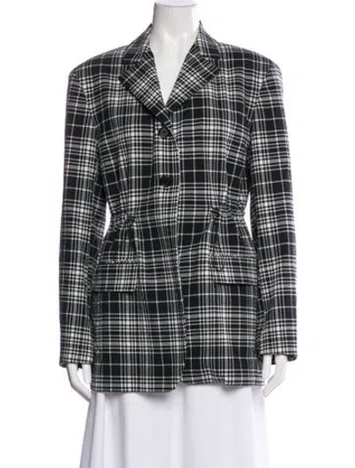 Pre-owned Sportmax Plaid Print Blazer In Multi
