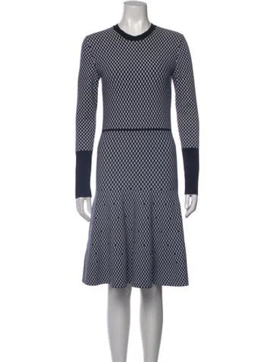 Pre-owned Sportmax Plaid Print Knee-length Dress In Black