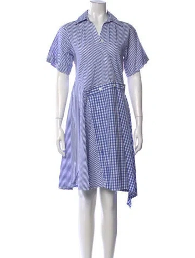 Pre-owned Sportmax Plaid Print Mini Dress In Blue