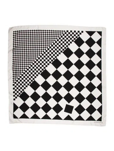Pre-owned Sportmax Plaid Print Scarf In Black