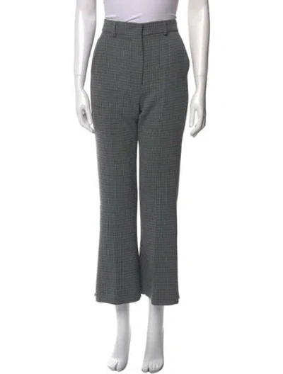 Pre-owned Sportmax Plaid Print Wide Leg Pants In Gray